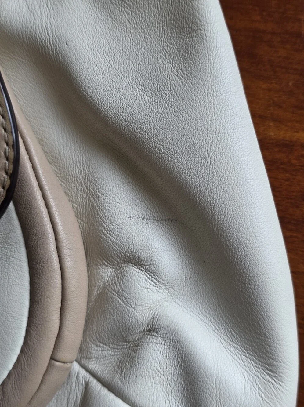 Coach F22509 Kristin Spectator Y2K Hobo White Tan Snake Embossed Leather Bag